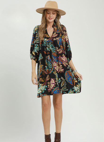 Paisley Babydoll Dress