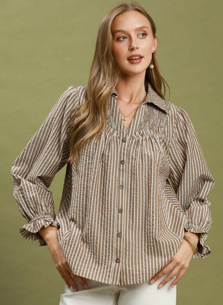 Striped Chambray Blouse