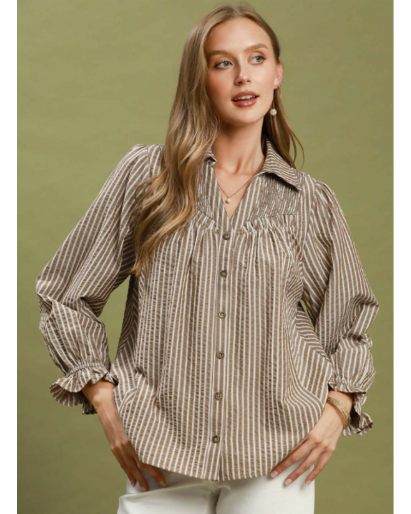 Striped Chambray Blouse