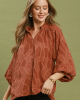 Textured V-Neck Blouse