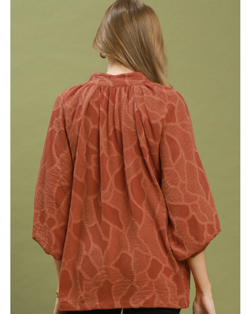 Textured V-Neck Blouse