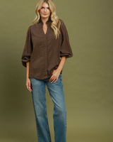 Polkadot Ruffle Collar Blouse