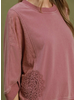 Mineral Wash Lace Patch Top