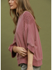 Mineral Wash Lace Patch Top