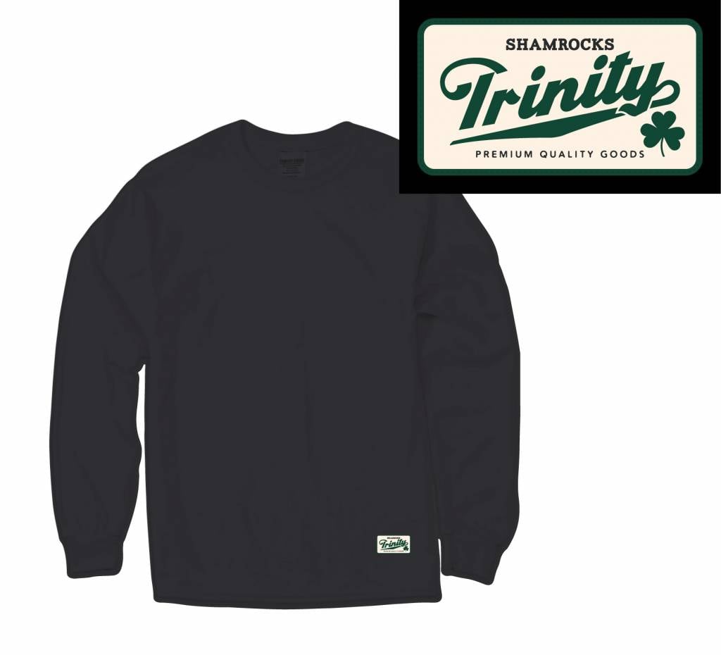 Black Comfort Colors Logo Bottom Right Logo Trinity Campus Store