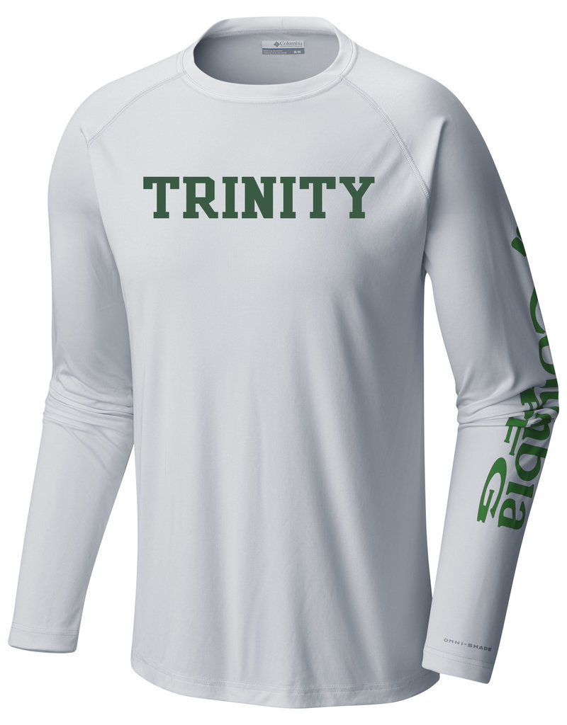 white dri fit long sleeve shirt