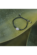 My Saint My Hero Breathe Bracelet Silver with Black Cord