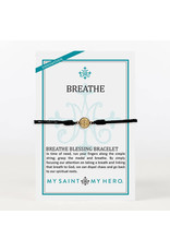 My Saint My Hero Breathe Bracelet Gold with Black Cord