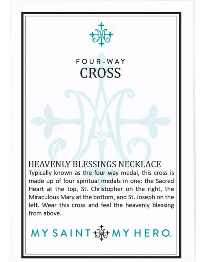 My Saint My Hero Four Way Cross and Chain Necklace
