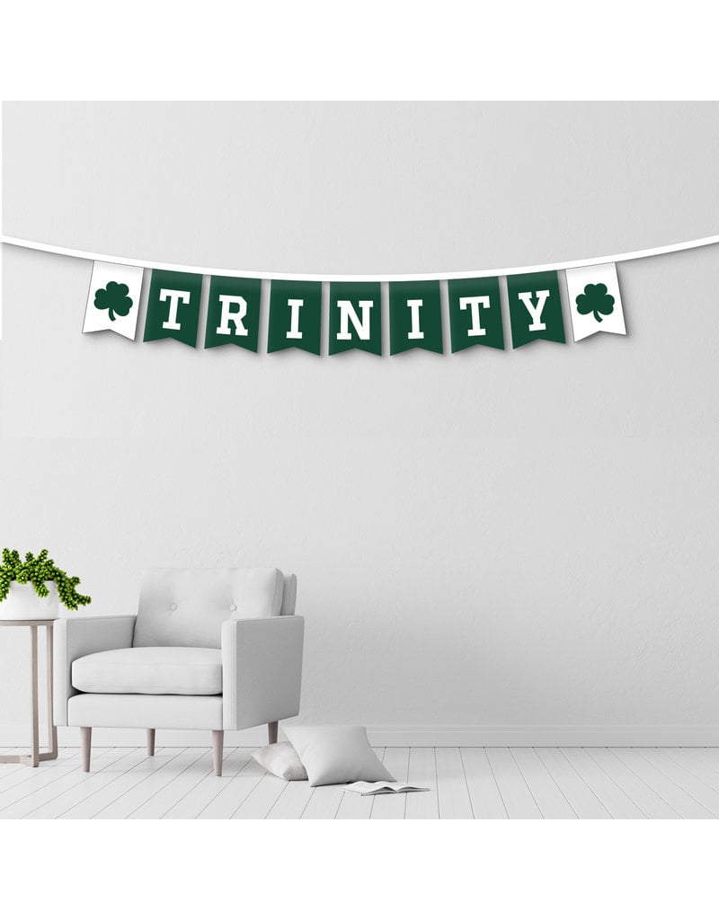 Banner String Trinity with Shamrocks - Trinity Campus Store