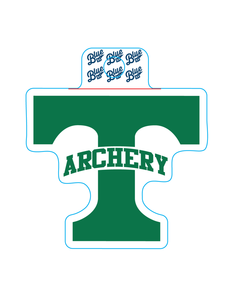 Blue 84 Power T Archery Sticker