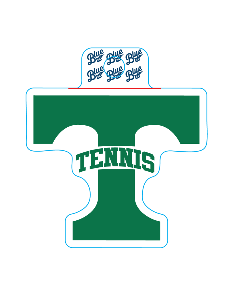 Blue 84 Power T Tennis Sticker