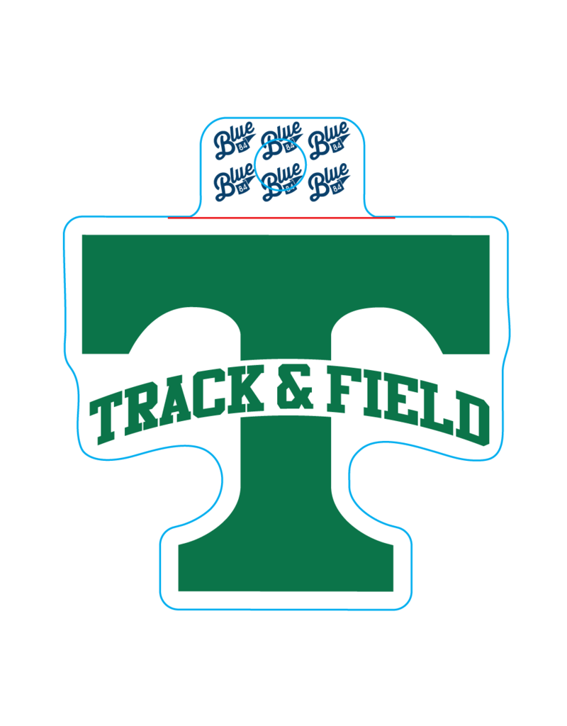 Blue 84 Power T Track and Field Sticker