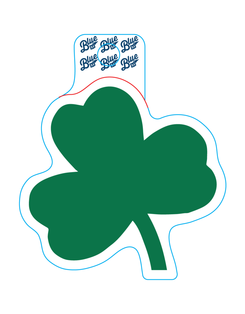 Blue 84 Shamrock Sticker 8"x 8"