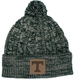 AHEAD Cable Knit  Hat with Cuff and Pom