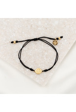 My Saint My Hero Breathe Bracelet Gold with Black Cord