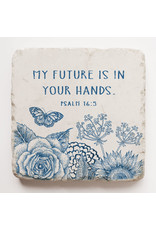 Twelve Stone Art Spiritual Coaster My Future is in Your Hands (blue)