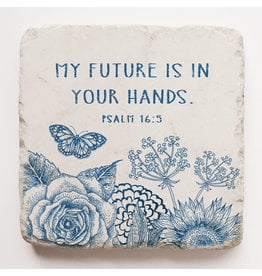 Twelve Stone Art Spiritual Coaster My Future is in Your Hands (blue)