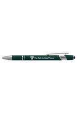 LXG Aluminum Rubberized Click/ Action Pen Green with Black Ink Path to Greatness