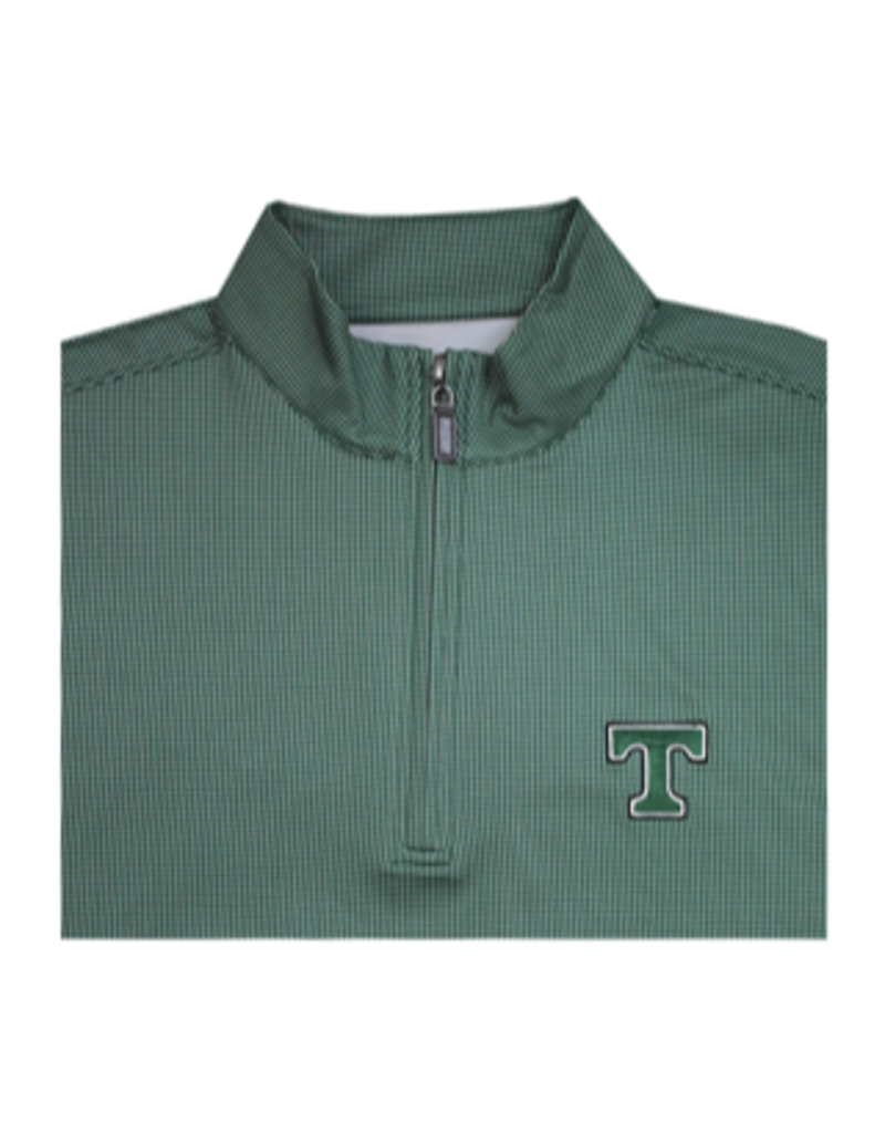 Horn Legend Performance Houndstooth  Green 1/4 Zip