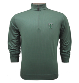 Horn Legend Performance Houndstooth  Green 1/4 Zip
