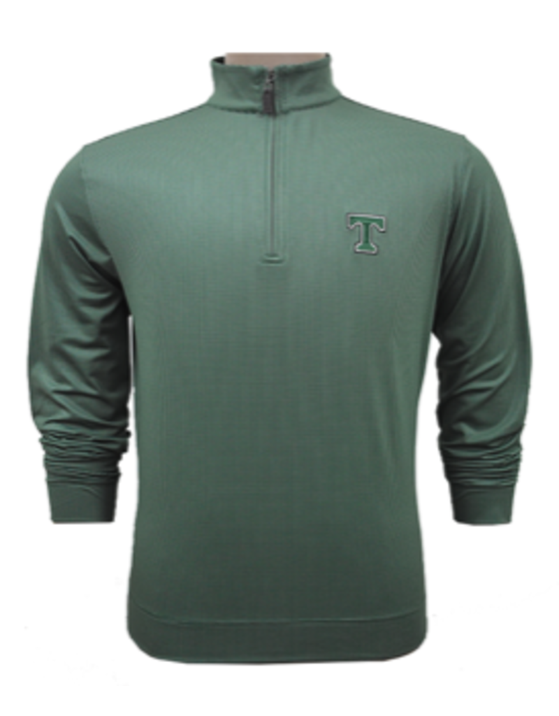 Horn Legend Performance Houndstooth  Green 1/4 Zip