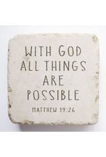 Twelve Stone Art Small Block Stone "With God All Things are Possible."