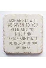 Twelve Stone Art Small Block Stone "Ask and It Will Be Given to You Seek and You Will Find"