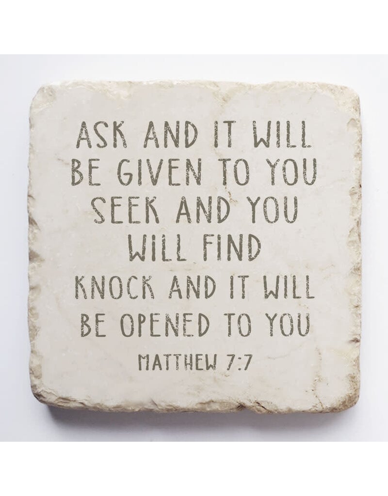 Twelve Stone Art Small Block Stone "Ask and It Will Be Given to You Seek and You Will Find"