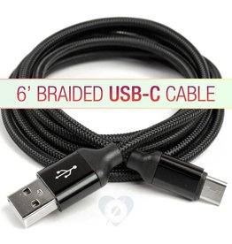 smashdiscount 6 Foot Braided USB C cable Black
