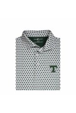 Horn Legend Performance White Clover Leaf Pattern Polo