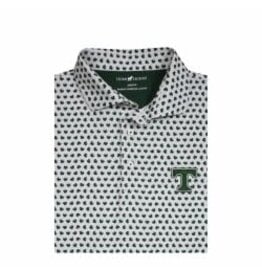 Horn Legend Performance White Clover Leaf Pattern Polo