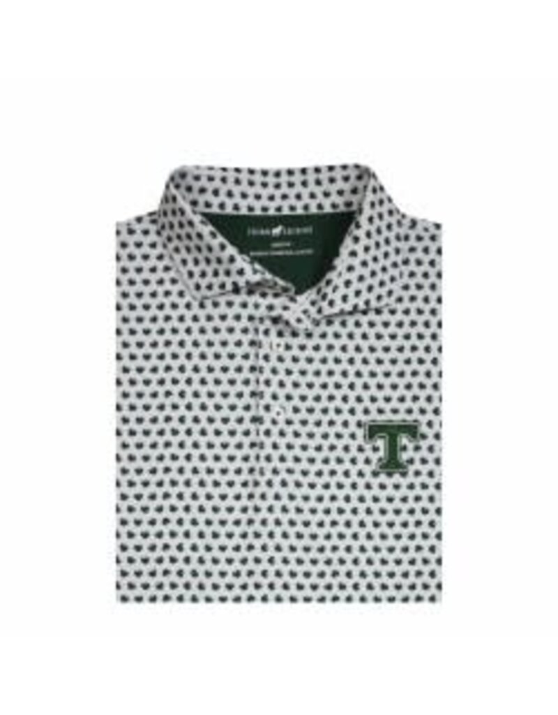 Horn Legend Performance White Clover Leaf Pattern Polo