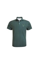 Horn Legend Final Sale Performance Green Clover Leaf Pattern Polo