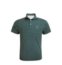 Horn Legend Performance Green Clover Leaf Pattern Polo