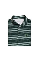 Horn Legend Final Sale Performance Green Clover Leaf Pattern Polo