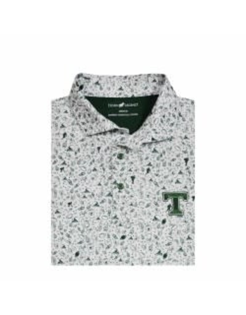Horn Legend Performance Green Football Pattern Polo