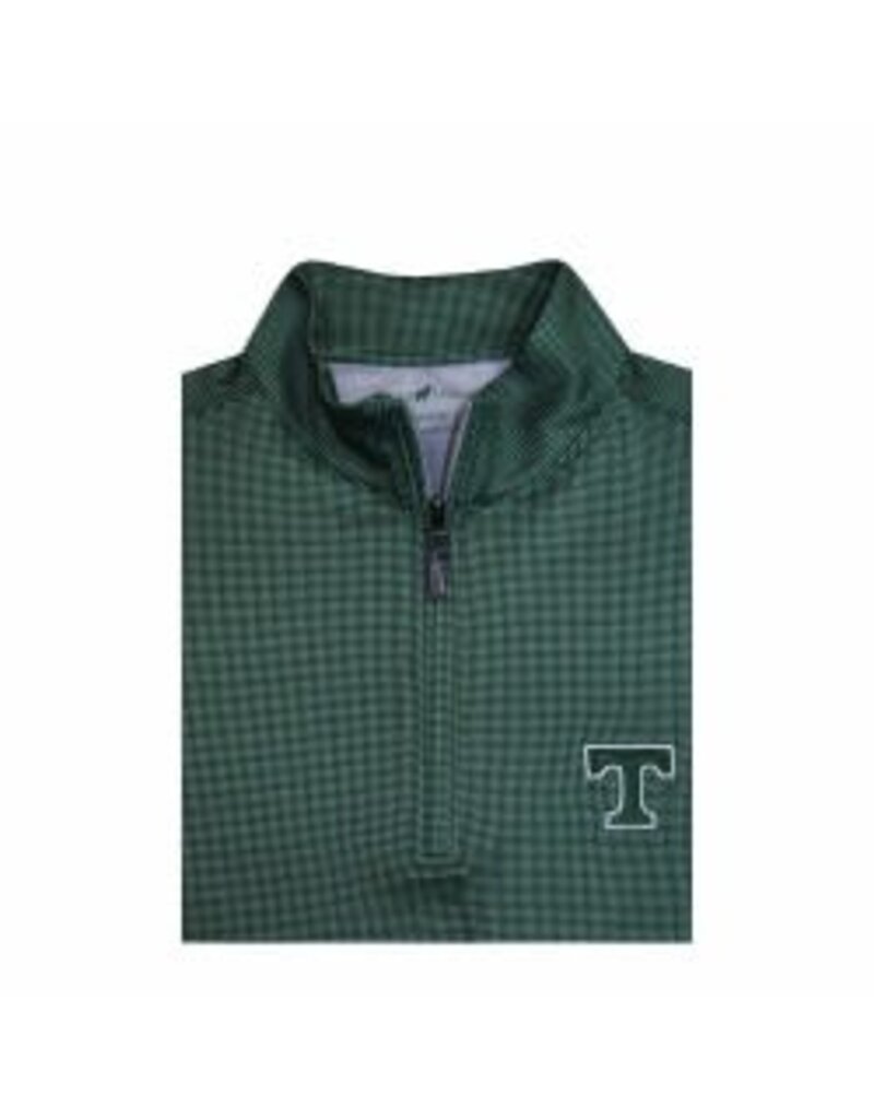 Horn Legend Performance Houndstooth  Green 1/4 Zip
