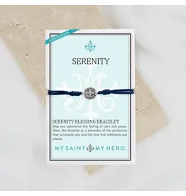 My Saint My Hero Serenity Bracelet Silver with Black Cord