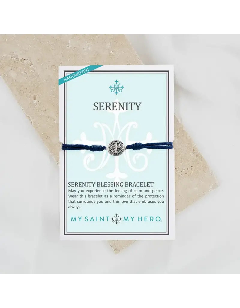 My Saint My Hero Serenity Bracelet Silver with Black Cord