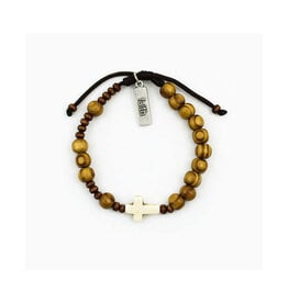 My Saint My Hero Pray Chaplet Prayer Wood Bracelet
