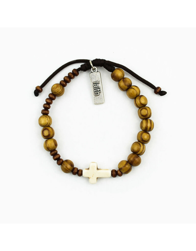 My Saint My Hero Pray Chaplet Prayer Wood Bracelet
