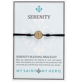 My Saint My Hero Serenity Bracelet Gold with Black Cord