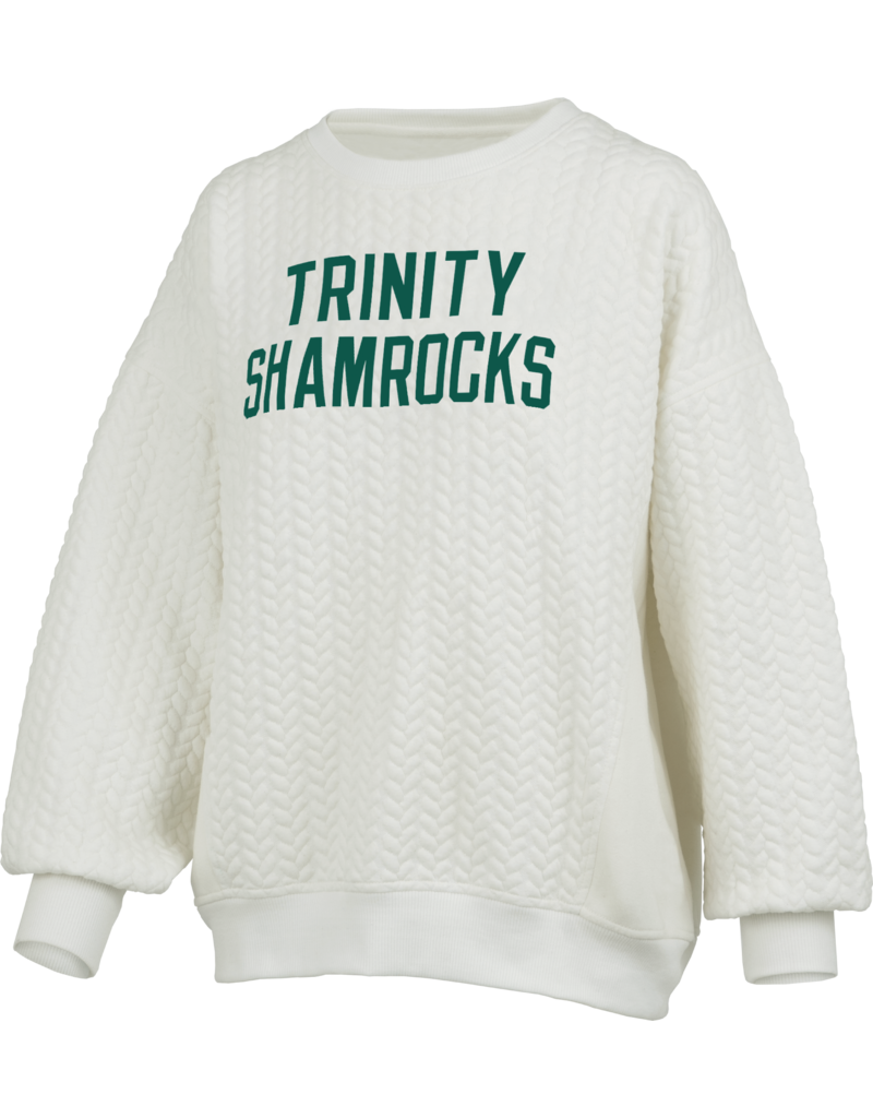 pressbox Pressbox Roxbury Ivory Quilted Crew Oversized Fleece