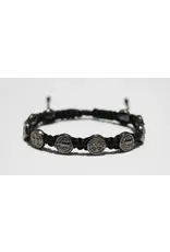 My Saint My Hero Blessing Bracelet Pewter with Black Cord