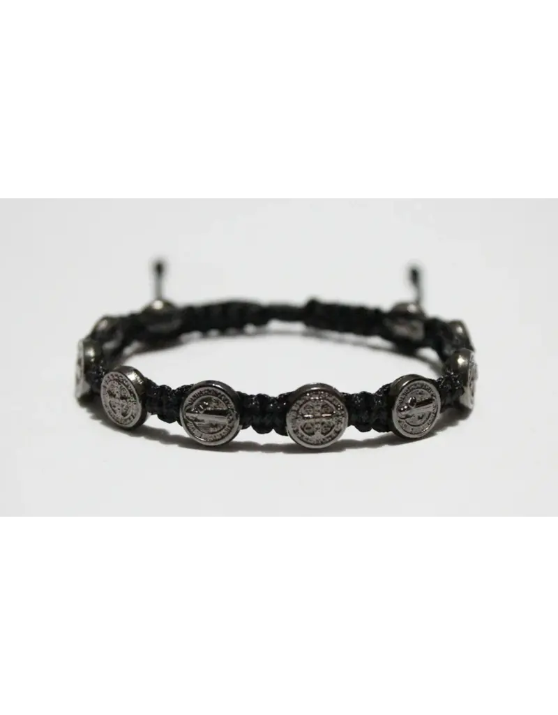My Saint My Hero Blessing Bracelet Pewter with Black Cord