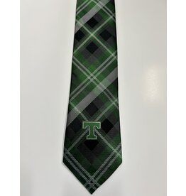 Candor Threads New Green/Black Plaid Design Tie Woven Silk