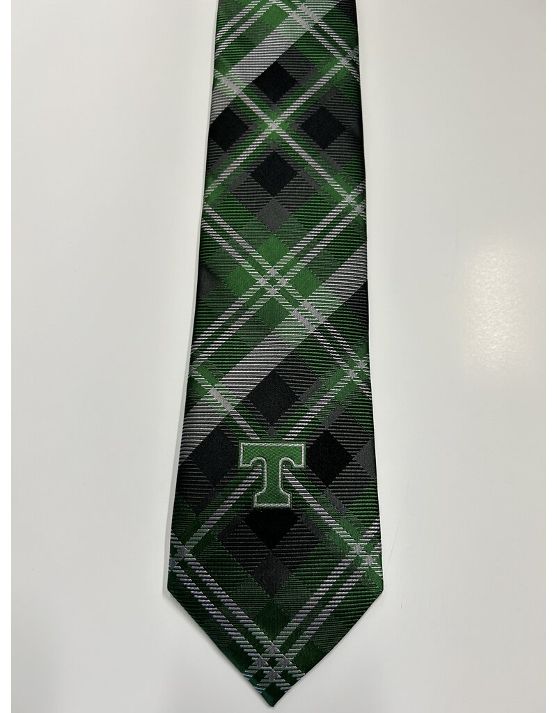 Candor Threads New Green/Black Plaid Design Tie Woven Silk
