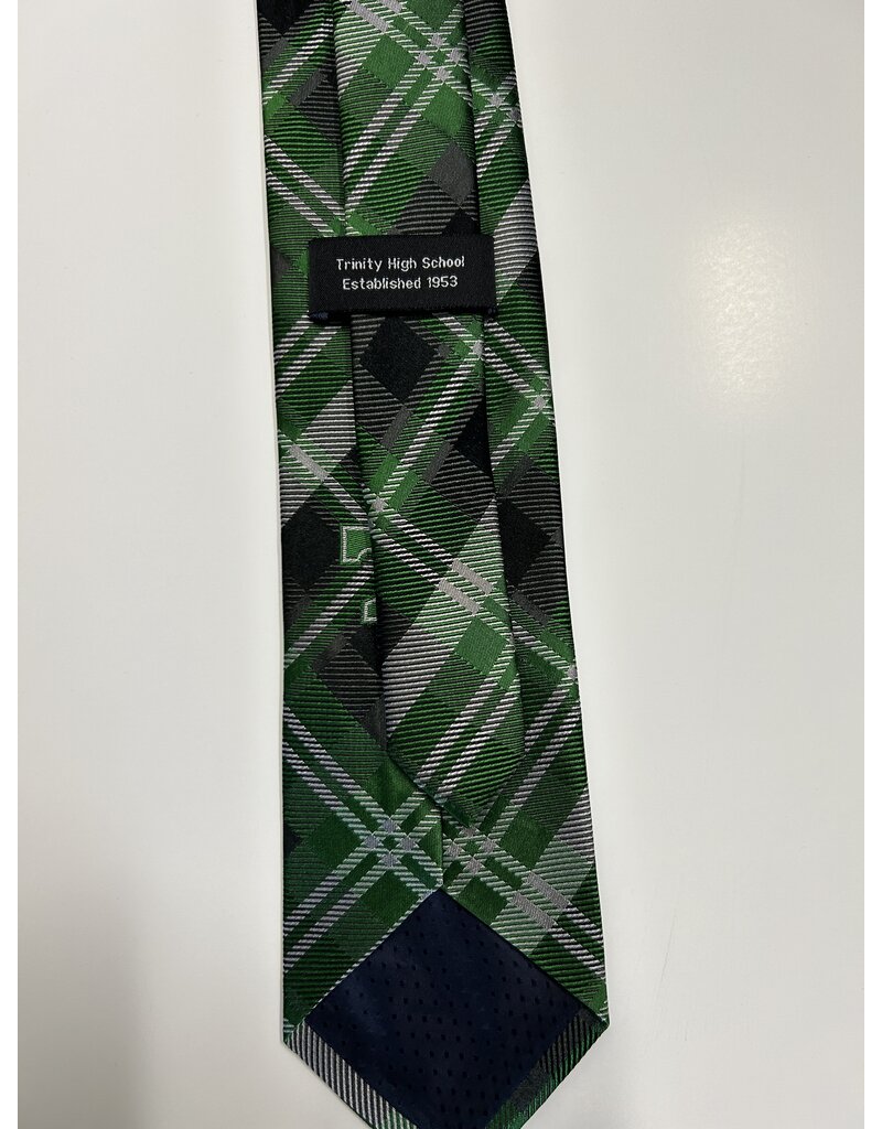 Candor Threads New Green/Black Plaid Design Tie Woven Silk