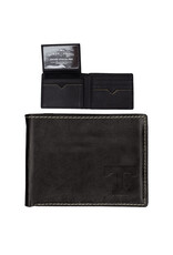 Carolina Sewn Contrast Stitch Billfold Black -Corner T